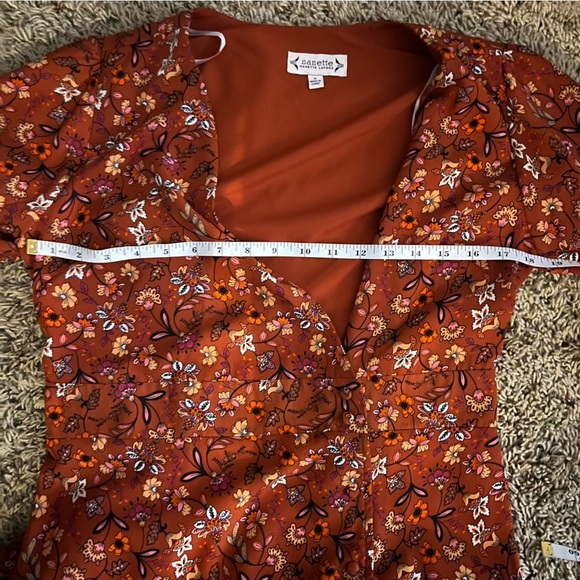 Nanette Lepore | retro floral short-sleeved maxi wrap dress, size 6​ - Picture 10 of 11